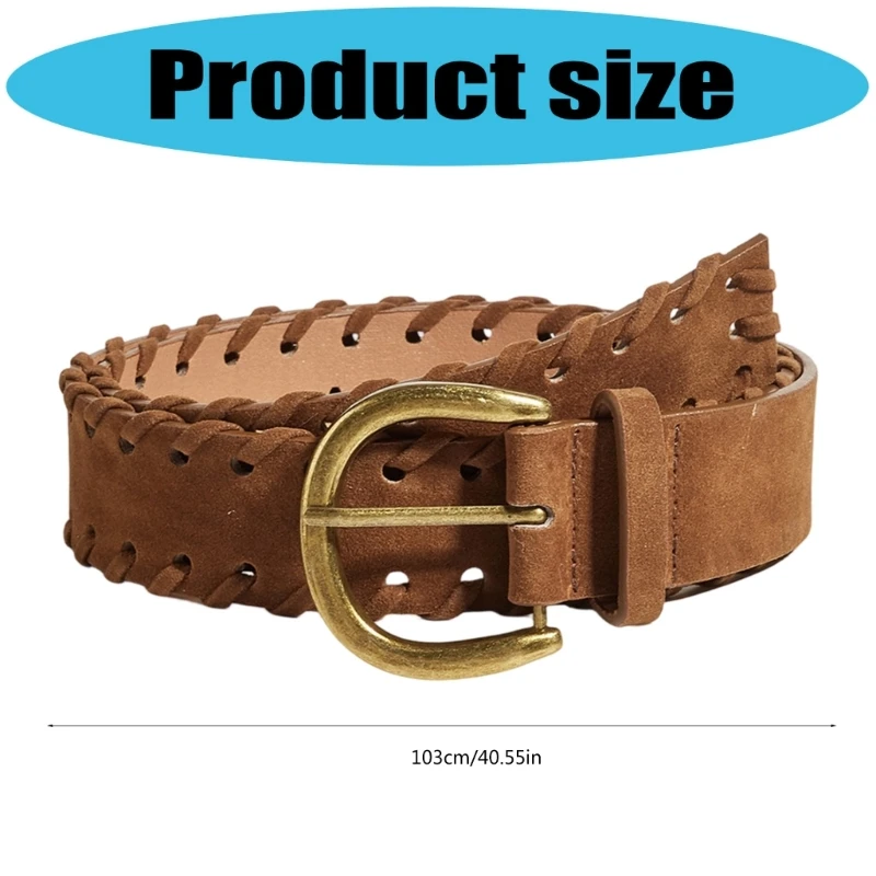 يدويا قابل للتعديل حزام مضفر سهل الاستخدام بو الجلود مشد للخصر حزام للرجال النساء فساتين الجينز #6