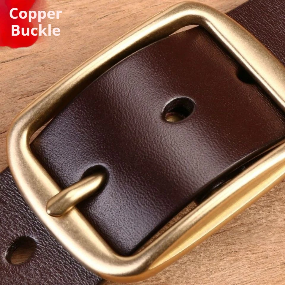 

3.8cm Man Cowhide Pure Copper Buckle Belt,Men's Pants Belt Genuine Leather Business and Leisure Versatile Trendy Belts