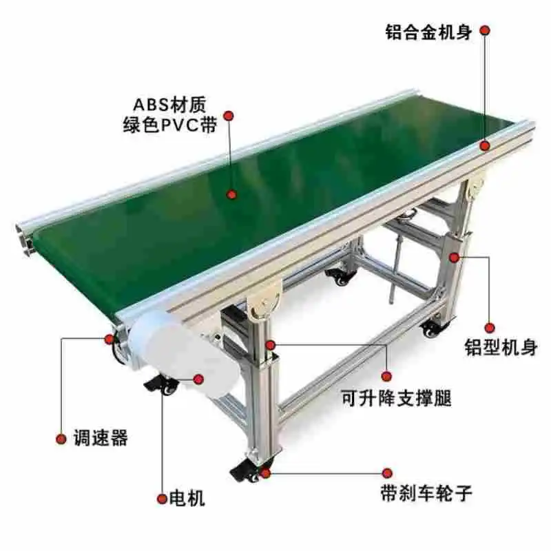 NEW 2Small conveyor belt, conveyor belt production line, conveyor, automatic assembly line, aluminum workbench, belt injection