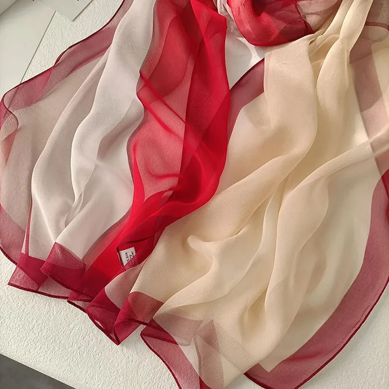 Creativity Splice Gradient Color Elegant Women Chiffon Georgette Bandana Scarf Wrap Female Foulard Scarves Ladies Shawl Hijabs