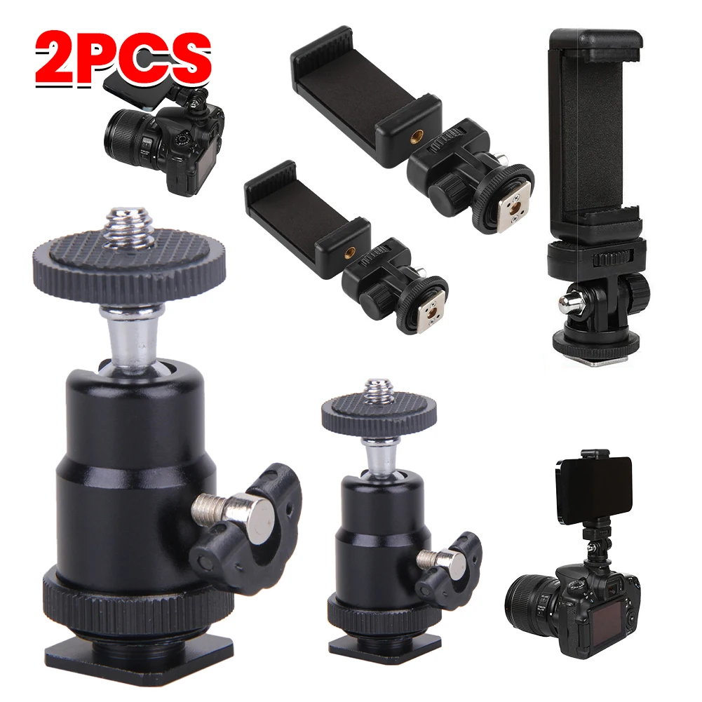 Адаптер для крепления держателя мобильного телефона на 360° °   Поворотный штатив для телефона для камеры, адаптер для штатива с монитором горячего башмака для камеры DSLR