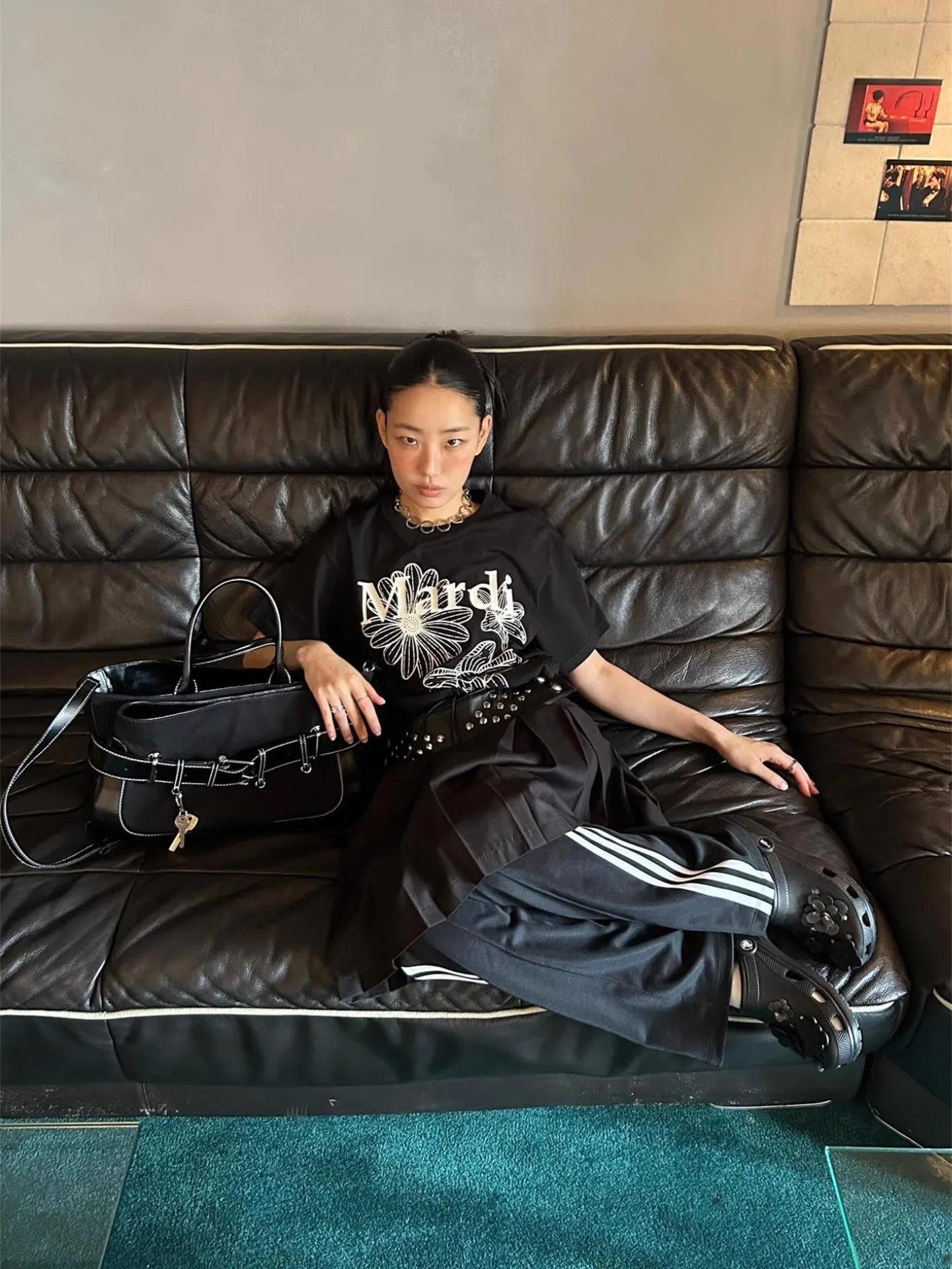 

Casual Floral Letter Print ort Sve T-irt Women's Sle Korean Version Loose Fit Cotton Summer Top for Couples