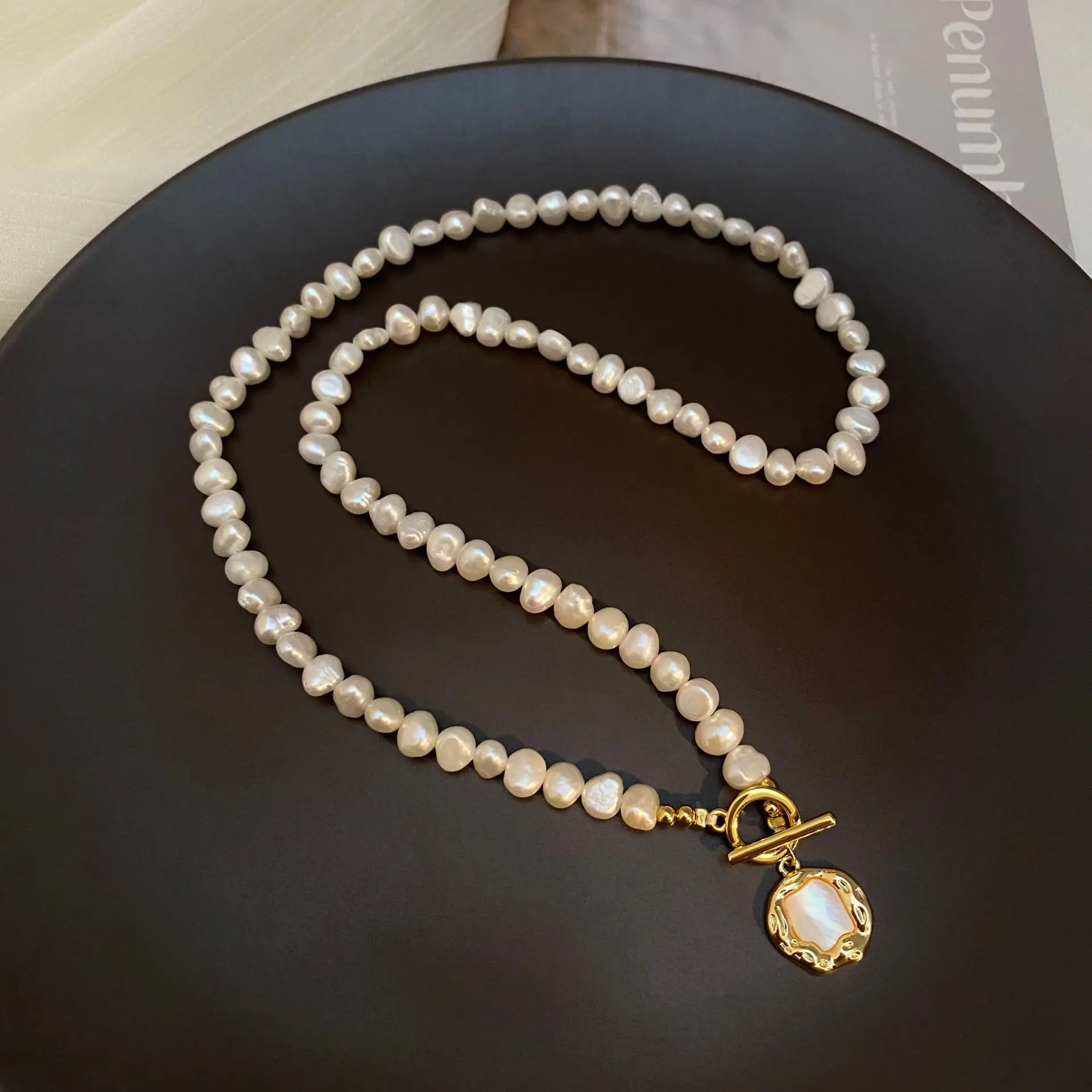 100% Natürliche Barocke Süßwasserperle 14K Vergoldete Damen-Anhänger-Halskette Schmuck Frauen 2026 Günstige Geschenke Nicht Verblassend