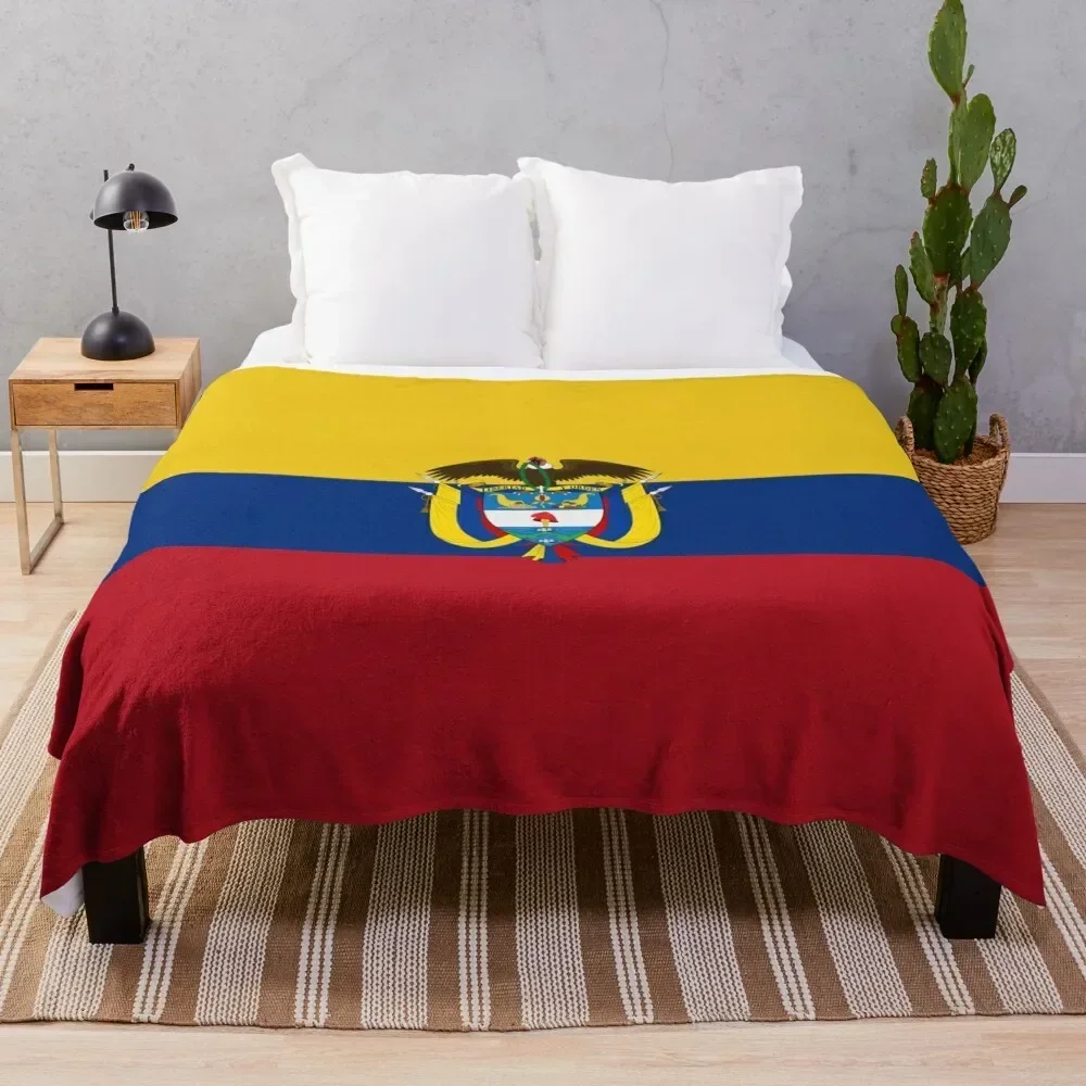 Flag of Colombia, Patriotic Gift Throw Blanket Thermals For Travel Plaid Blankets For Sofas Blankets