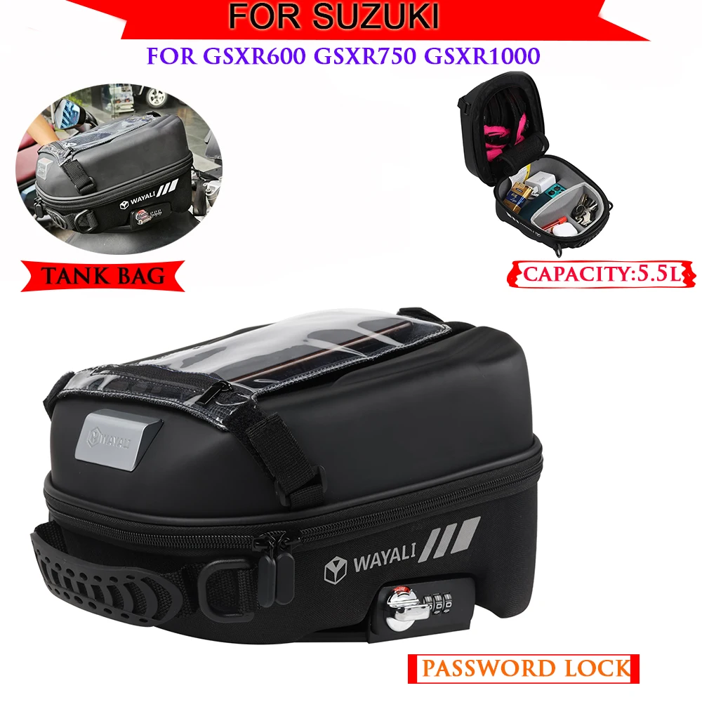 

Fuel Tank Bag For SUZUKI GSXR600 GSXR750 GSXR1000 GSX-R GSXR 600 750 1000 R750 Motorcycle Accessories Tank Bag password lock