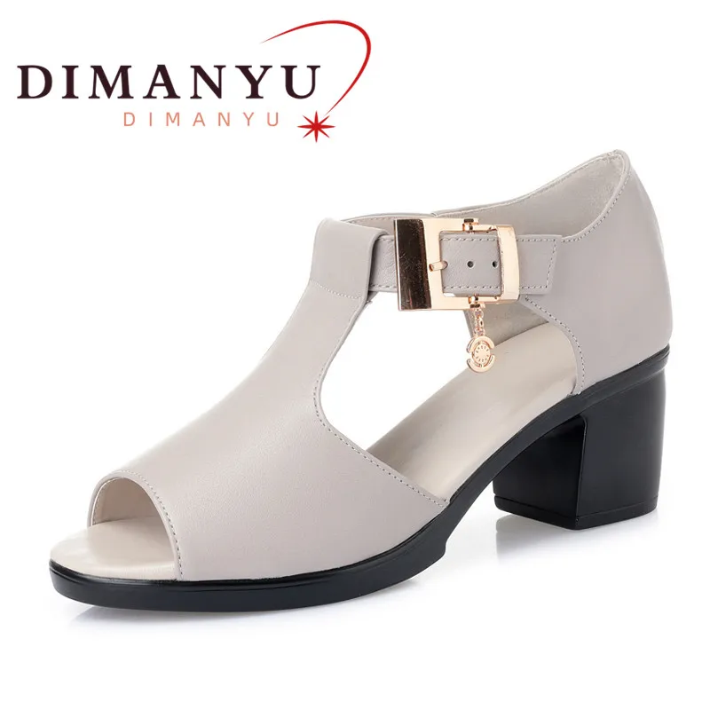 

DIMANYU Women's Sandals Large Size 41 42 43 Genuine Leather Women Summer Sandals Non-Slip Gladiator Ladies Sandals