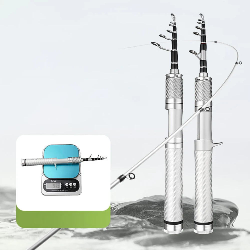 

Ergonomic Telescopic Fishing Rod Made of Carbon Fiber Travel Friendly Design at 1 56m and 1 8m Lengths for Stream Fishing