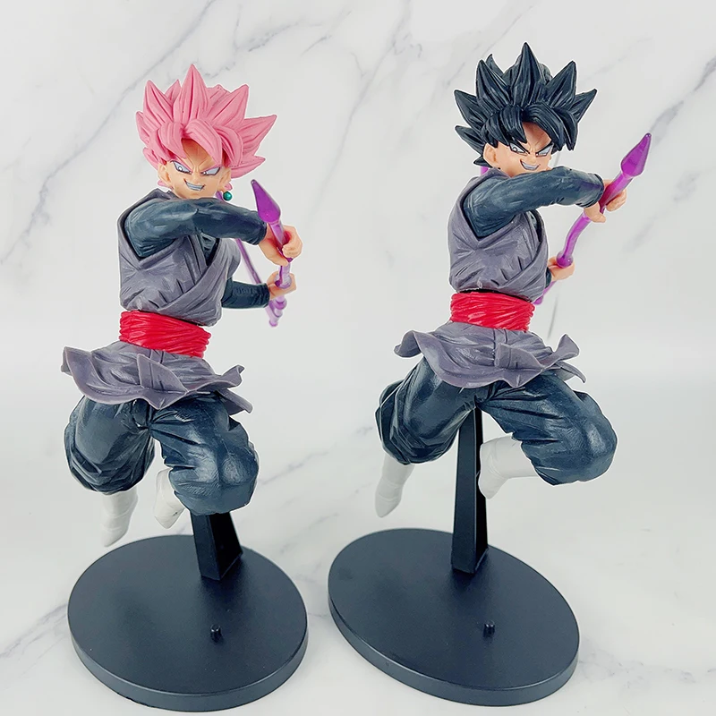 25CM Dragon Ball Z Zamasu Figure Black Goku PVC Action Figures GK Statue with Light Base Collection Model Toys for Children Gift