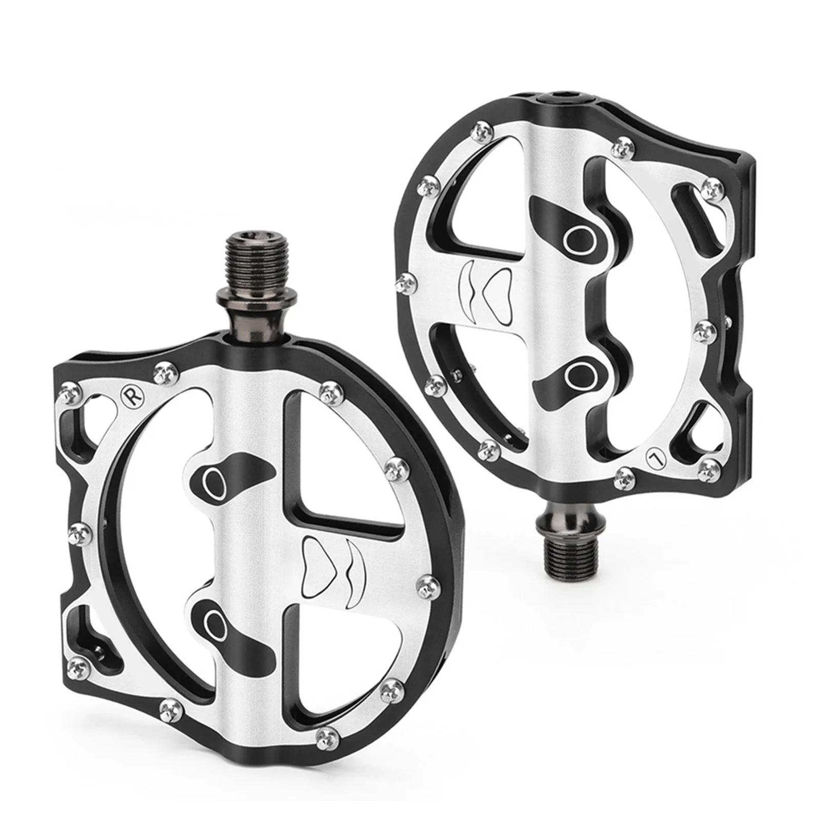 دواسات الدراجة من سبائك الألومنيوم CNC مناسبة مع دبابيس مضادة للانزلاق لدواسات الدراجة الجبلية على الطرق من سبائك الألومنيوم #4