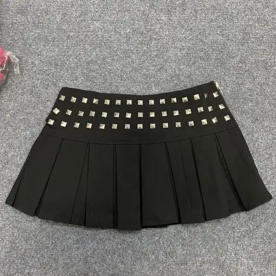 

Dark style hot bead Gothic women's half skirt, high waist slimming A-line punk style slimming versatile
