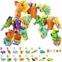Transformtion Dinosaur Number Robot Toys for Kids Dino Bots Transforming Block Math Preschool Building Blocks Action Figure Toy