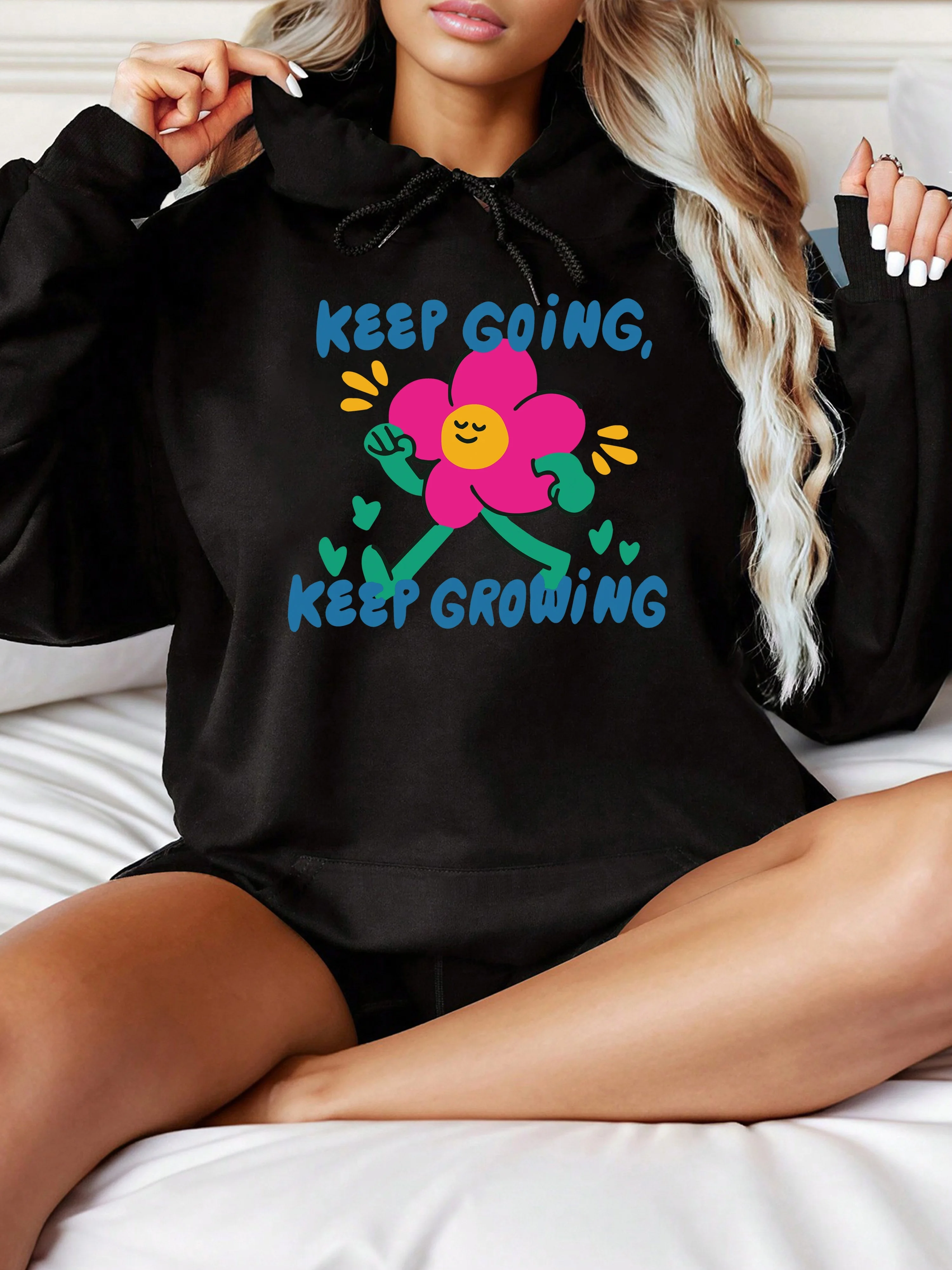 

Flower Graphic Printing Autumn and Winter Pure Cotton Men's and Women's Hoodies Casual Outdoor Street Sports Training Brand
