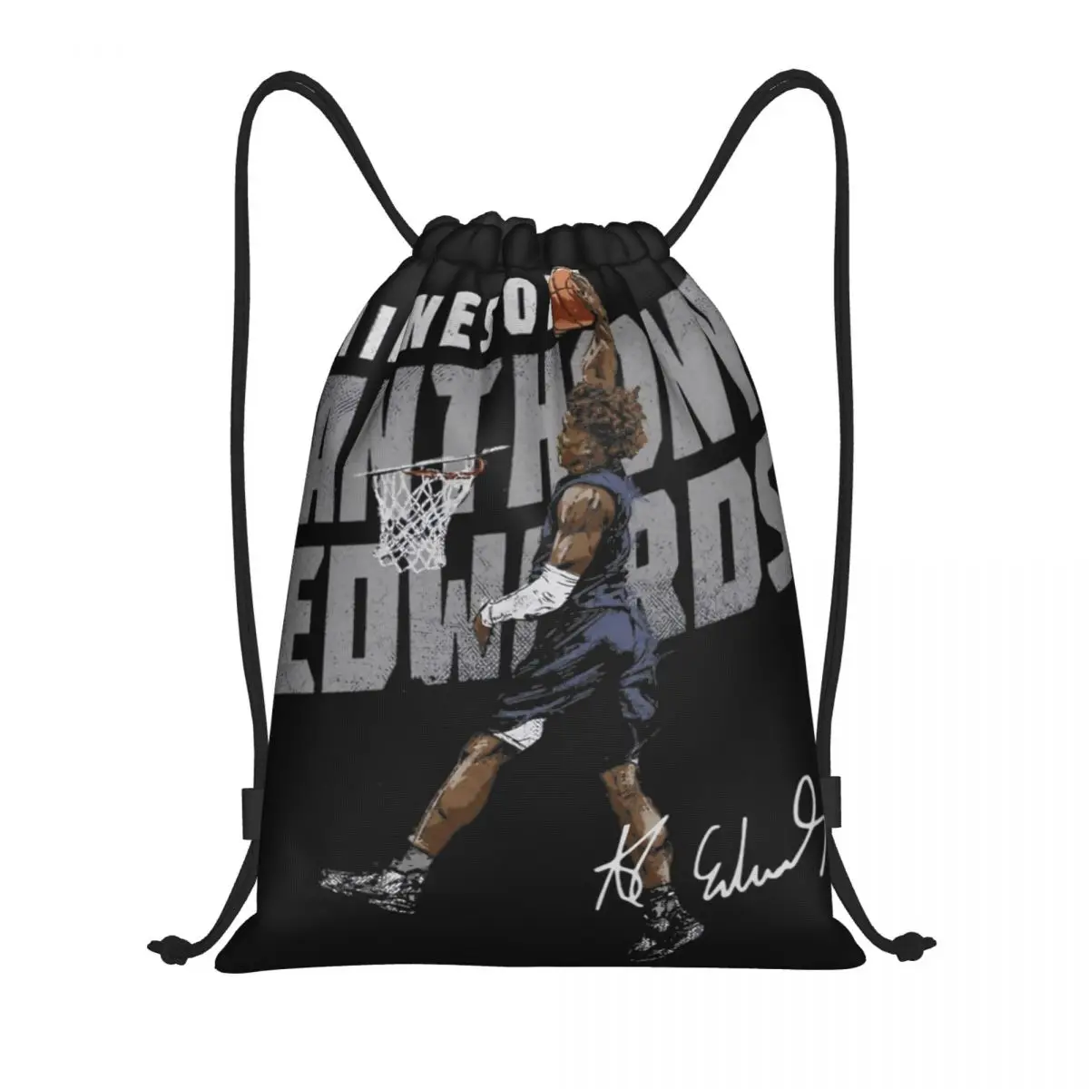 Anthony Edwards ANT Basketball Player Drawstring Bags Sports Backpack Gym Sackpack Ant-Man String Bag for Cycling