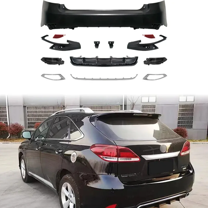 

Auto Bumpers Rear Bumper with Grille Taillight RX350 2009-2015 Modified to 2019+ Year Rear Style BodyKit