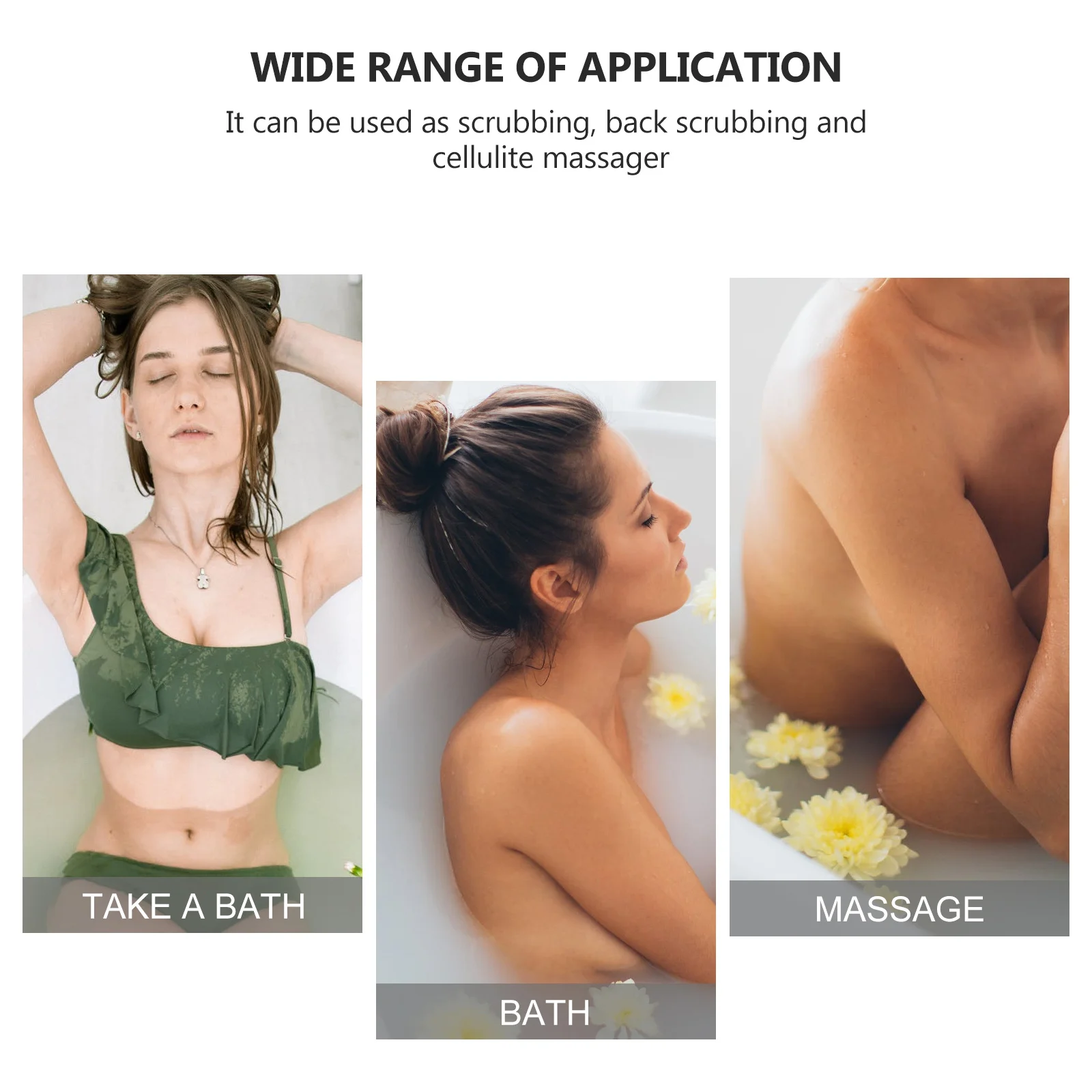 

Silicone Body Scrubber Long Handle 37Cm Non-Slip Bath Brush Shower Back Cleaning Scrubber Exfoliating Massage Brush