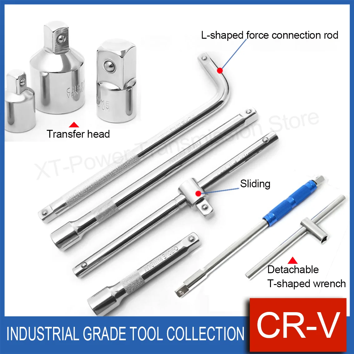 1Pcs CR-V Chrome Vanadium Steel High Torque T-Shaped Wrench 1/4
