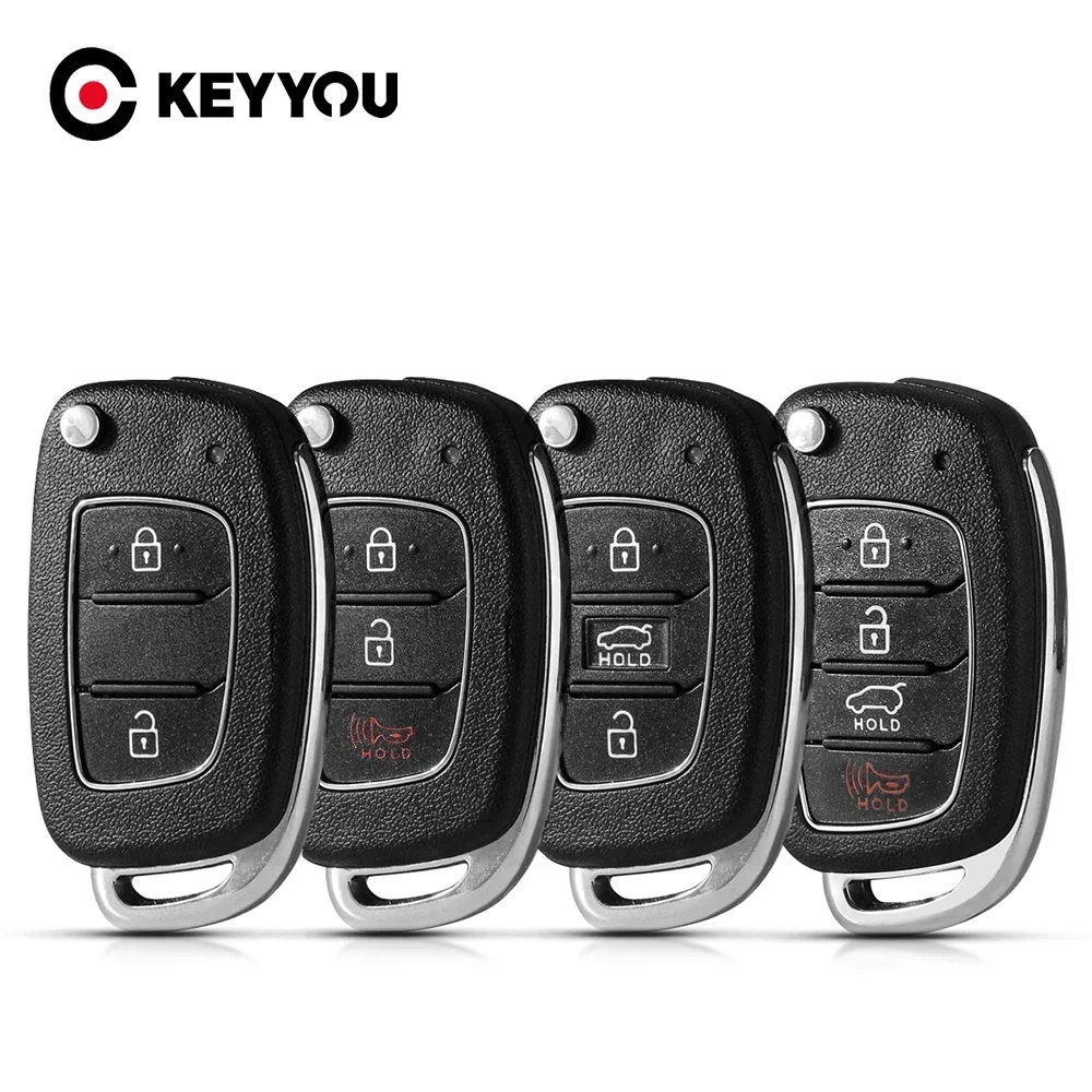 KEYYOU Flip Remote Car Key Case For Hyundai Solaris Creta Ix25 Kona Tucson Sonata I40 Elantra Ix35 I20 Ix45 2019 Horizontal