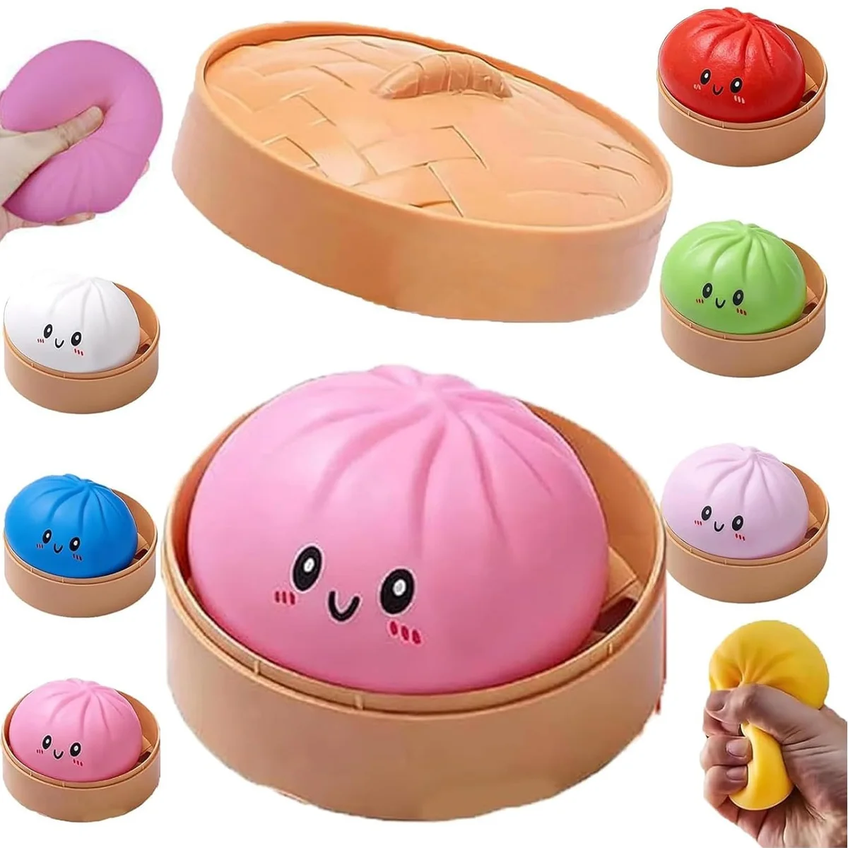 

Colorful Simulation Dumpling Pinch Ball Slow Rebound Soft Squishy Stress Reliever Office Home Birthday Gifts Pressure Ball