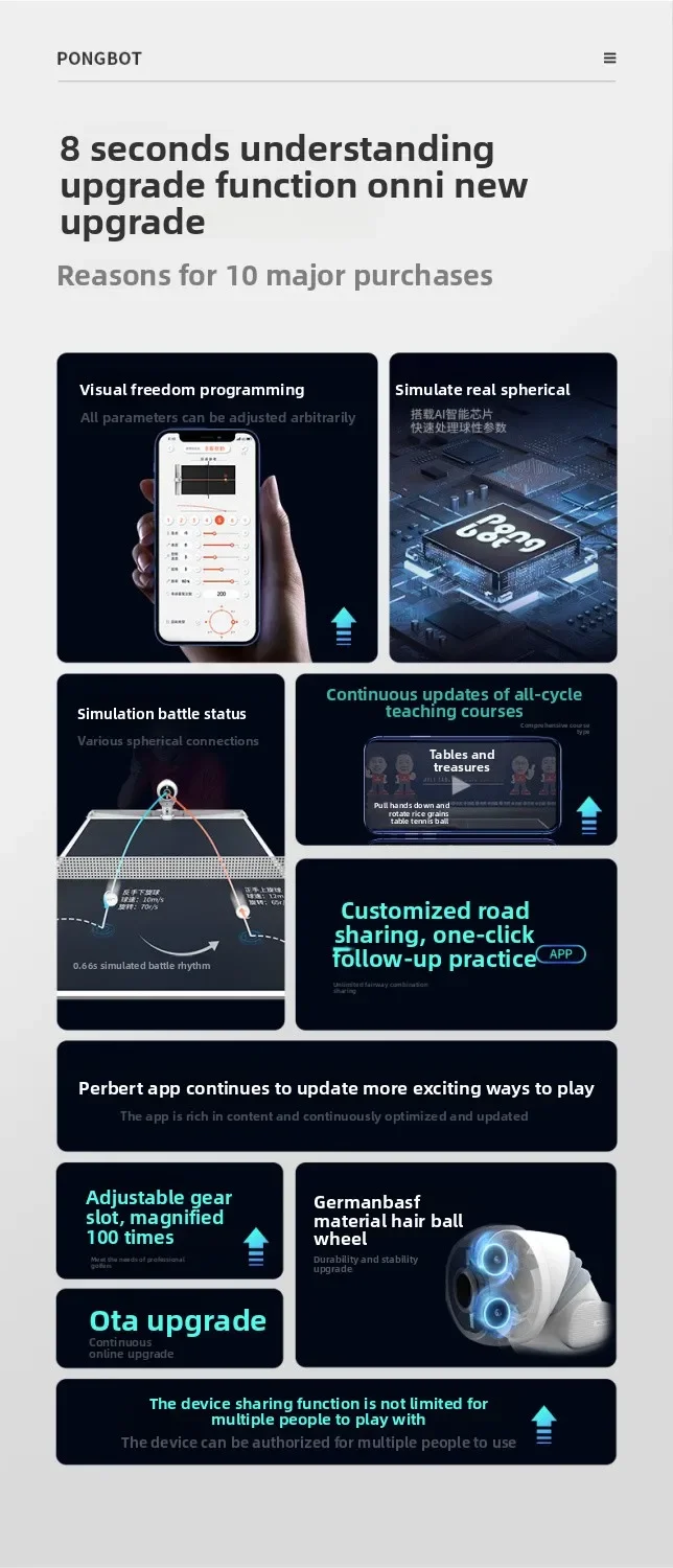 OMNI Intelligent Table Tennis Service Machine APP Control Free Programming Professional Training Home Service Machine