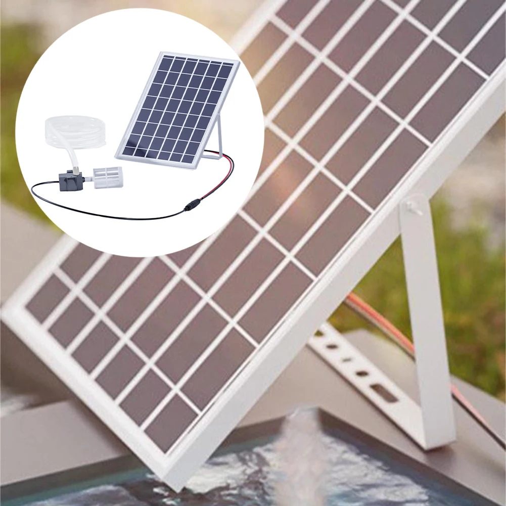 Aquarium Water Aerator Solar Powered Pump 80mm Transparent Water Pipe, L 2 Meters Aquarium Pump 9V10W Solar Panel