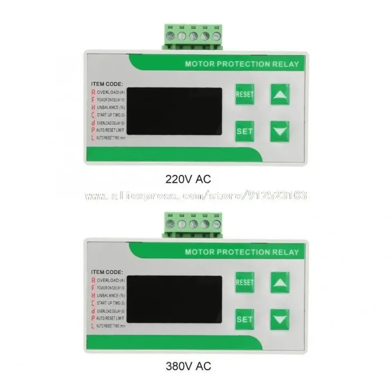 220/380V AC Digital Electric Motor Protector 2-99A Overload Phase Loss Protector with Display
