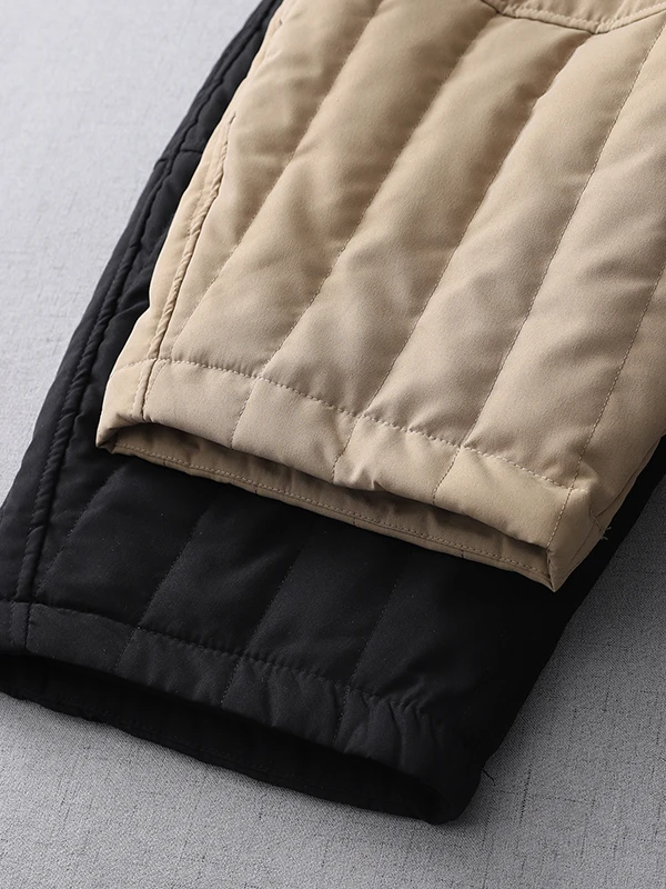 الخريف الشتاء Thiened سراويل قطنية عالية الخصر مرونة الخصر المرقعة بنطال ذو قصة أرجل واسعة خمر Sle المرأة حجم كبير بنطلون