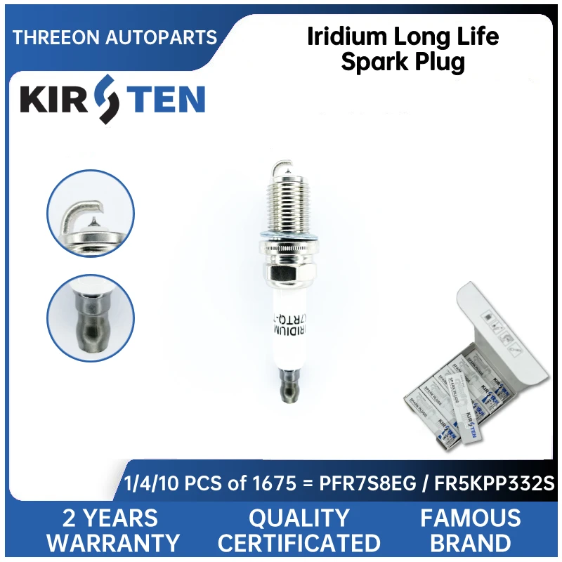 KIRSTEN Iridium Spark Plug for Volkswagen VW Audi Borgward 1.8T A0041591403 101000063AA 06H905611 06E905611 PFR7S8EG KSP1675