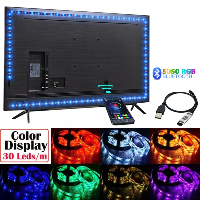

Bluetooth Led Strip Lights For Tv Smart Led Tape Lights Usb 5V Led Lights Strip Remote 30Led/m Led Ribbons Strip Rgb Lighting