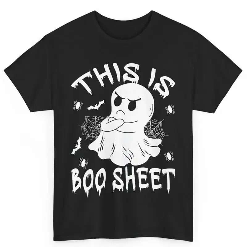 Angry Halloween Boo Ghost This Is Sheet Cotton T Shirt