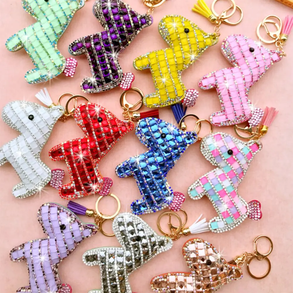 Portable South Korea Bore Pony Keychain Fashionable Cartoon Car Key Ring Cute Creative Bag Pendant Gift