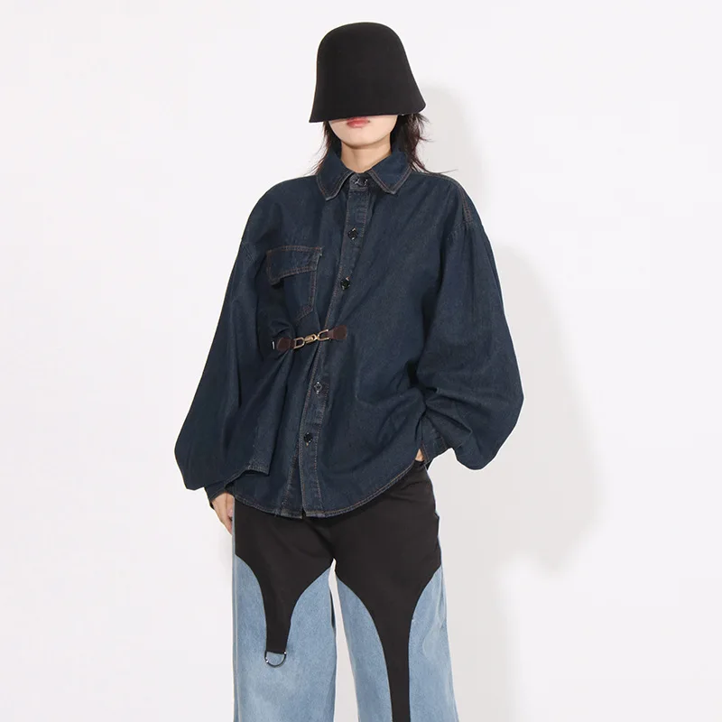 Manteau en denim amincissant à la taille pour femme, haut à manches longues, design de niche rétro, lavage au fouet, mode printemps et automne