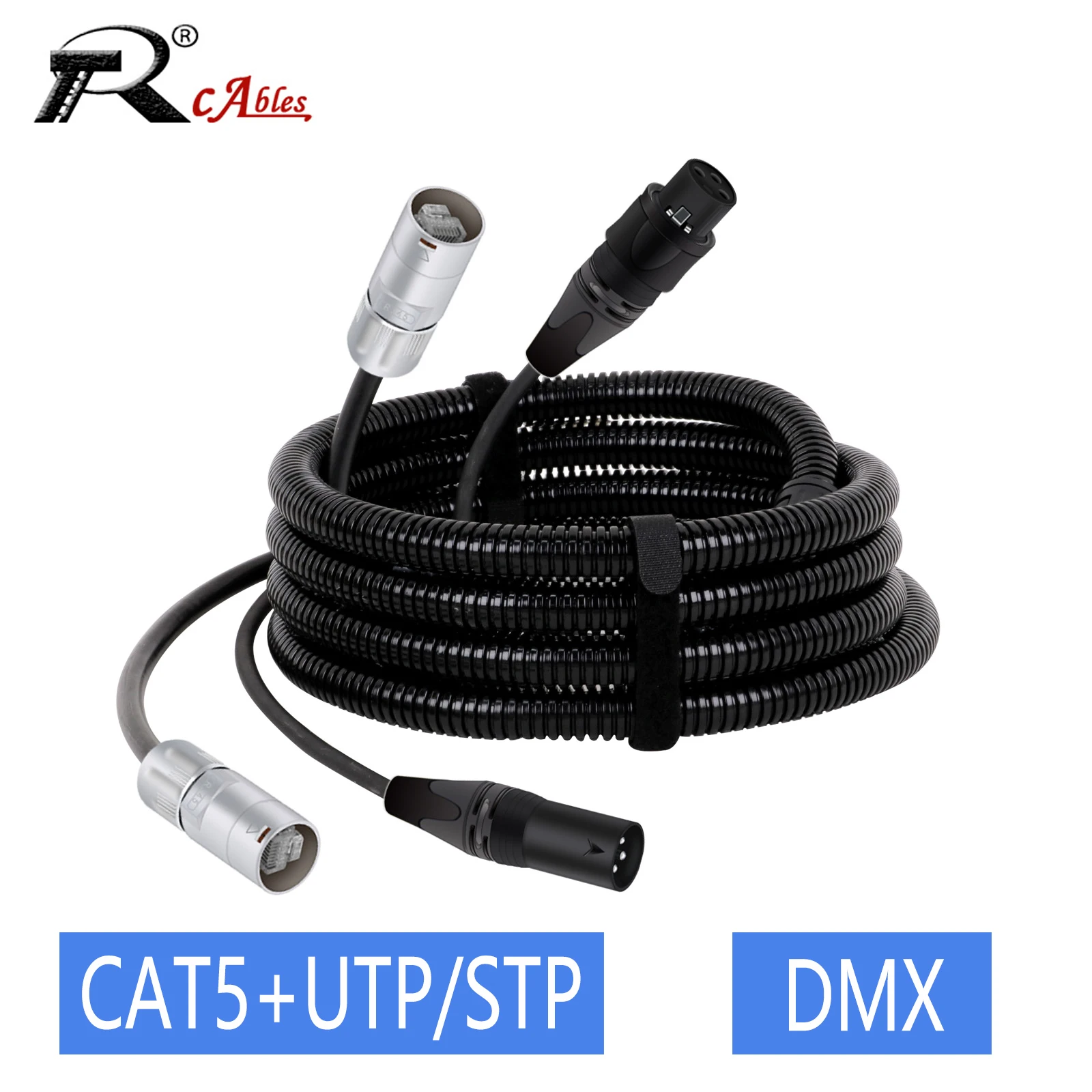 

CAT5 UTP/STP Stage Ethernet Extension Cable DMX512 Cable Combination of RJ45 EtherCON and XLR/DMX Connector Male to Female Cord