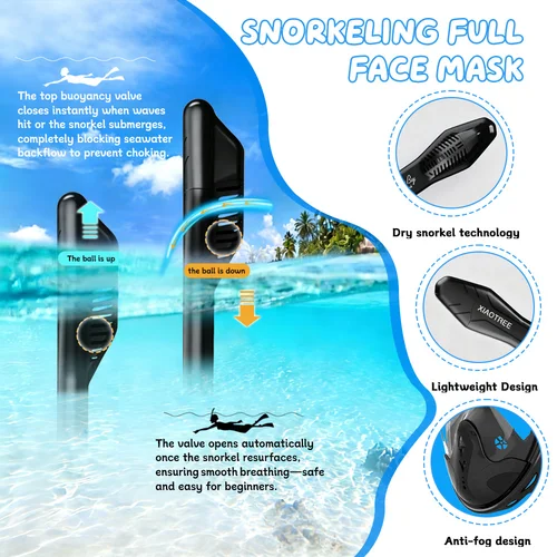 Imagen 2 del producto XIAOTREE Nueva Máscara de Snorkel Completa Antivaho para Buceo, Máscara de Respiración para Snorkel, Segura e Impermeable