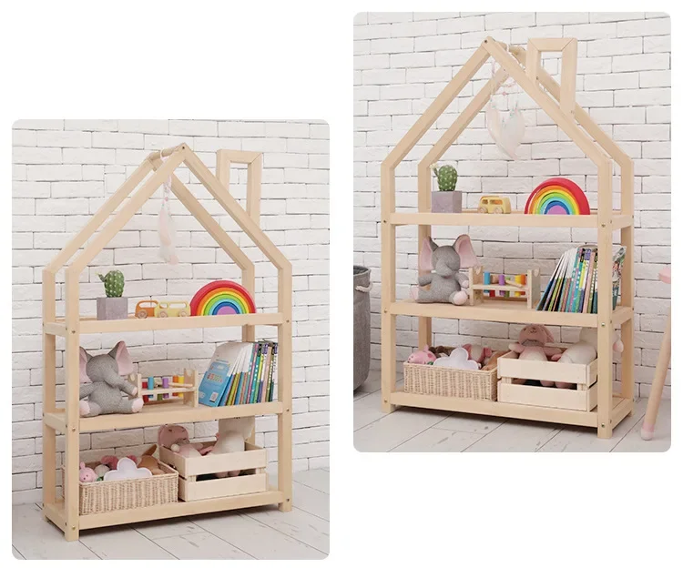 simple multi-storey floor chimney shelving study small bookcase children's room toy storage cabinet