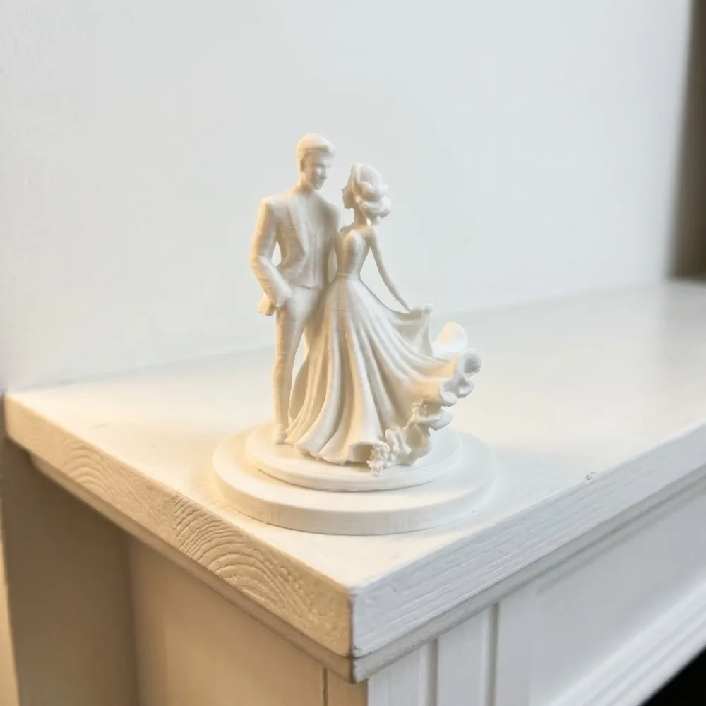 Cake Statues Crafts Bride And Groom Sculpture Black and White Design Newlywed Couple Bride And Groom Statues