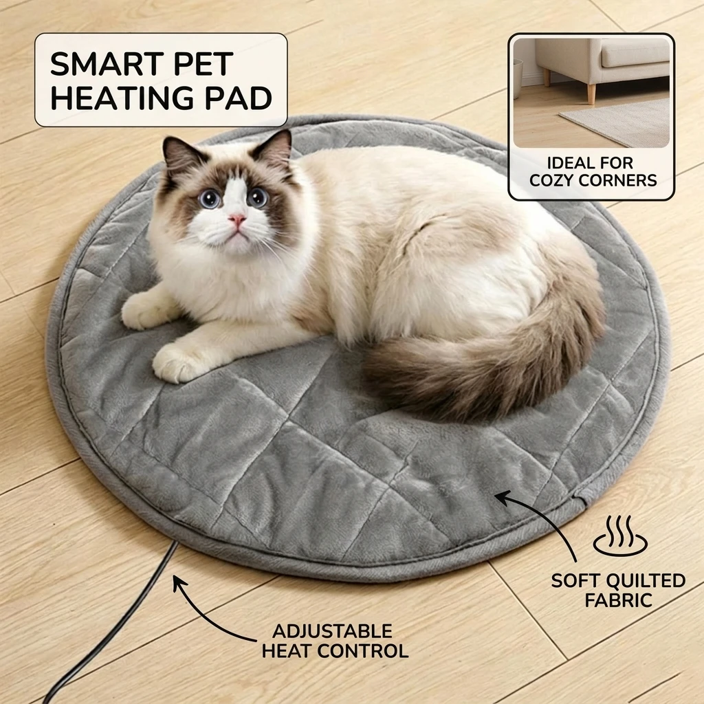 Plush Pet Heating Mat USB Plug in Cat Dog Mat Thermal Storage Simple Pet Mat for Comfortable Winter for Pets