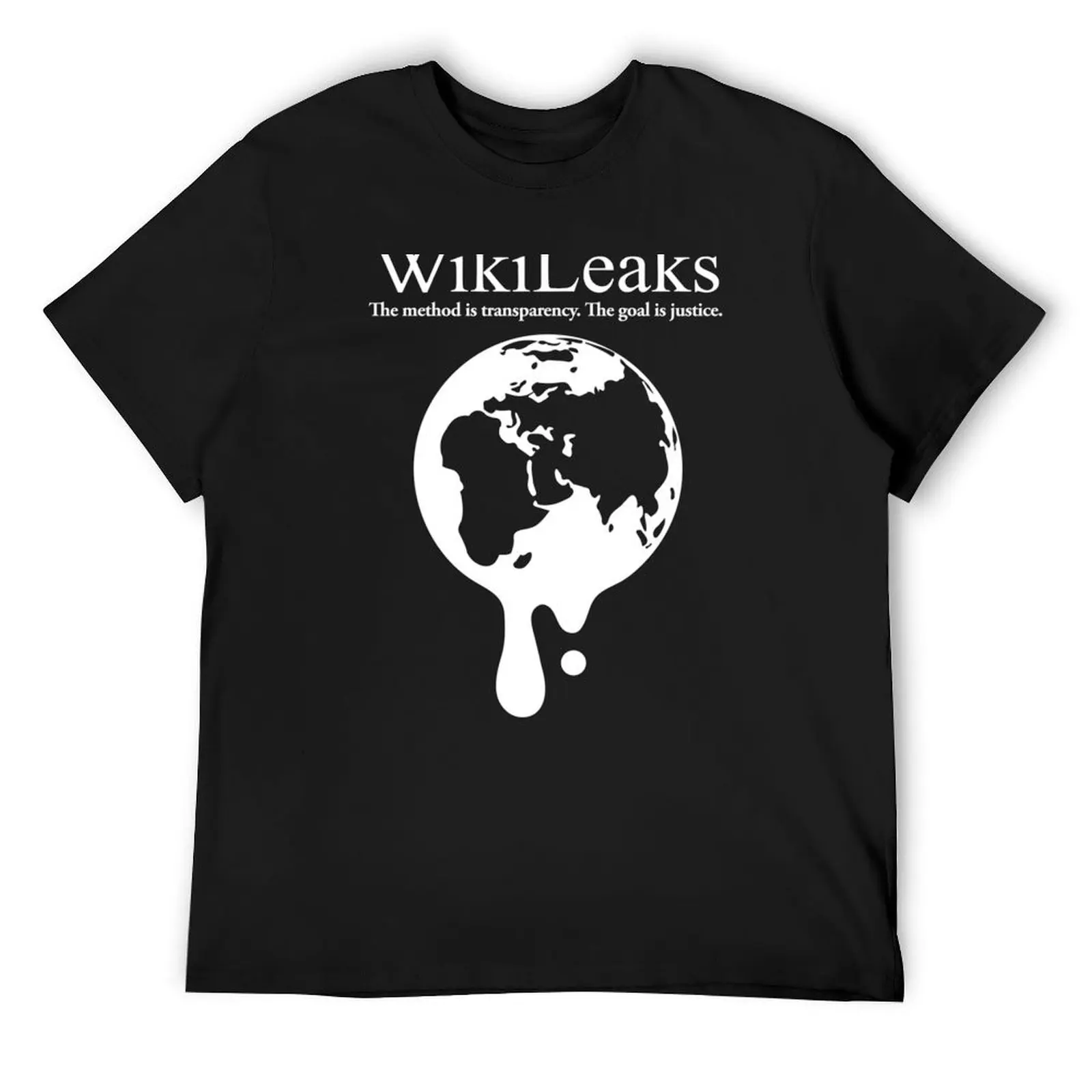 

WikiLeaks Dripping Globe T-Shirt oversize t-shirts man essential t shirt affliction shirts summer top workout shirts for men