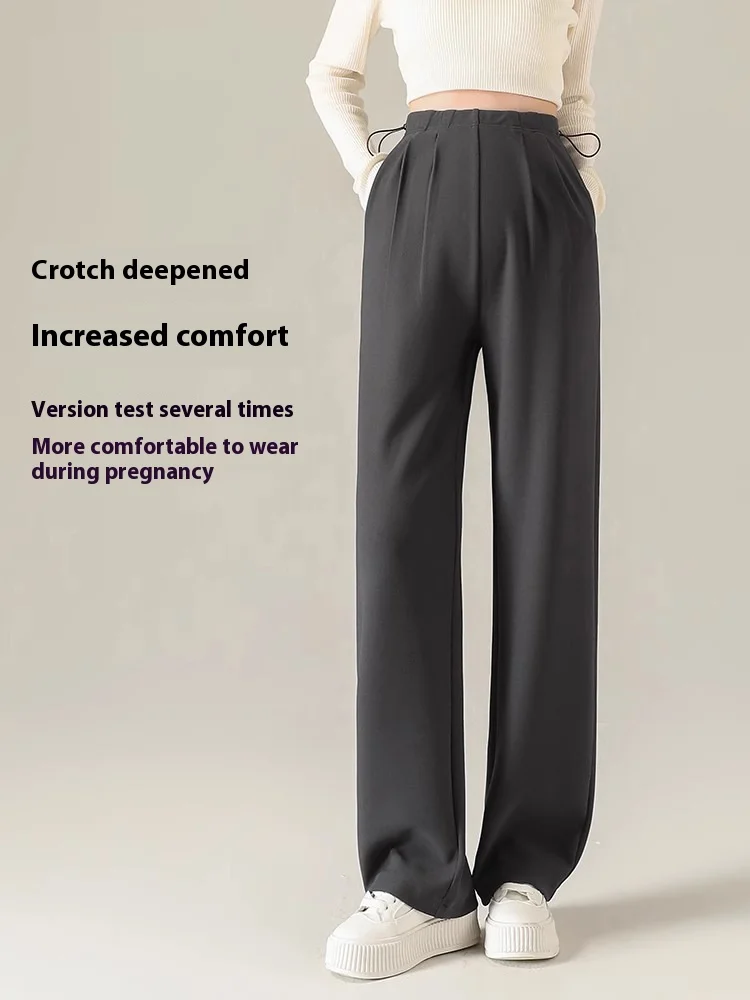 السراويل الأمومة الربيع والخريف ملابس خارجية لا دعم بنطال ذو قصة أرجل واسعة الخريف الحمل لا تجنب البطن السراويل الأمومة Wea