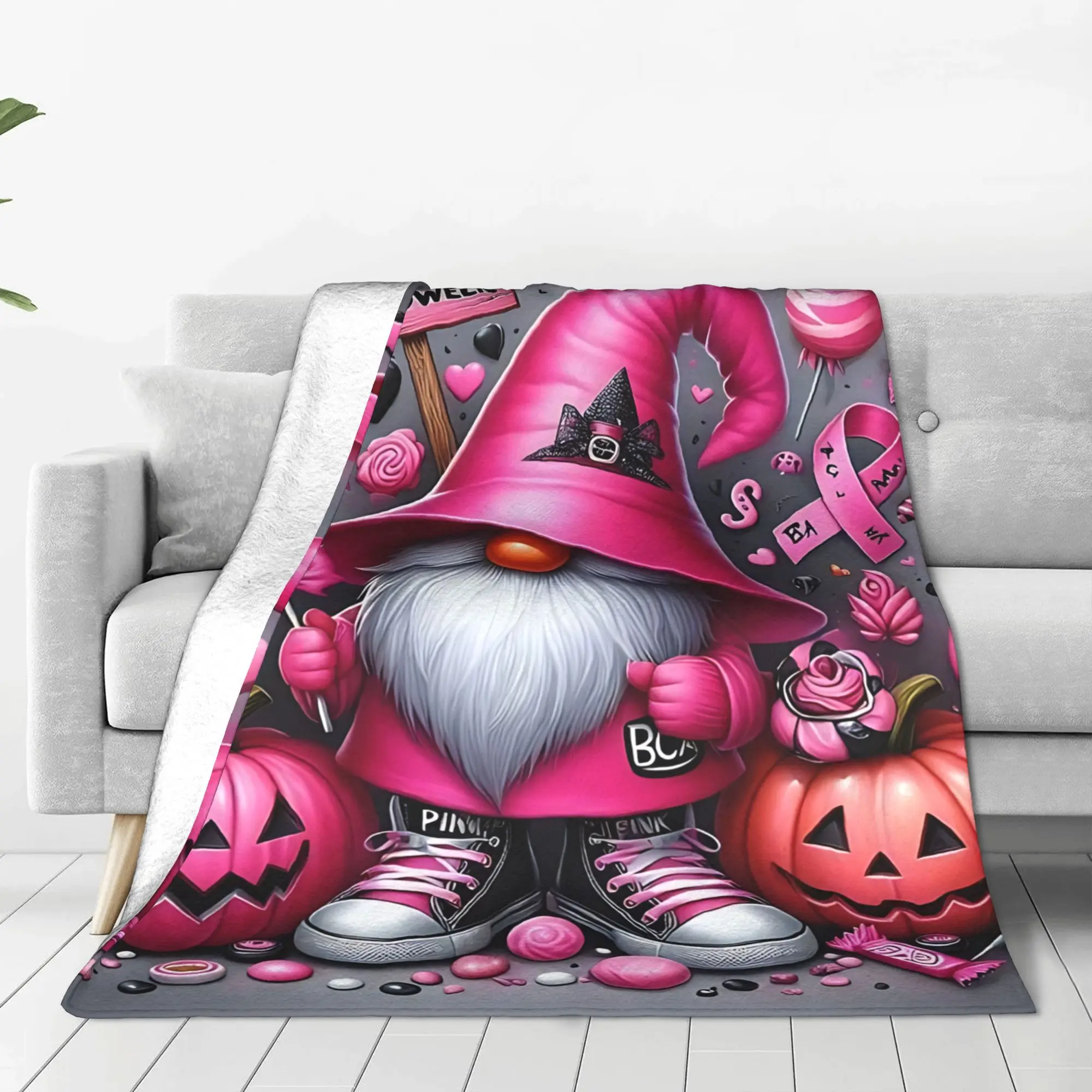 1PC Home Gnome Elf Vortex  Blanket Throw Super Cosy Plush Living Room Sofa Gift for Christmas Happy New Year