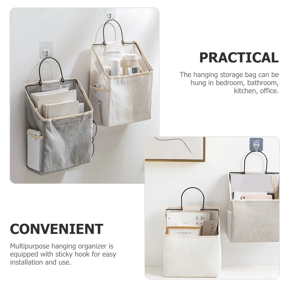 

2pcs Wall Hanging Storage Bags Bedroom Kitchen Organizer Closet Hanging Bag With Pockets Over Door Storage Solution For Bathroom