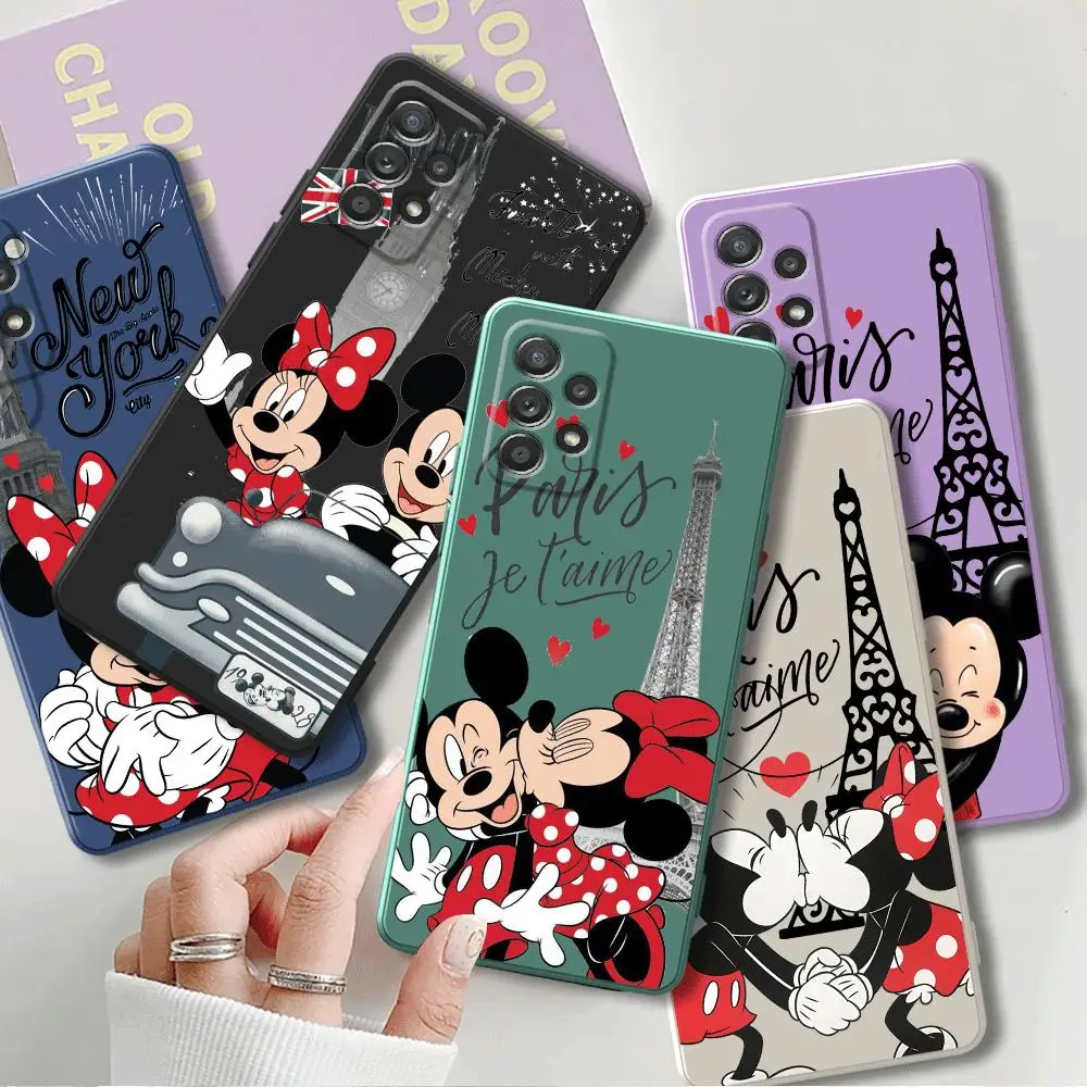 Disney Londan Minnie Mickey Phone Case for Samsung Galaxy A52 A72 A73 A53 A54 A25A42 A34 A33 A32 A22 A21s A11 A12 5G Shockproof