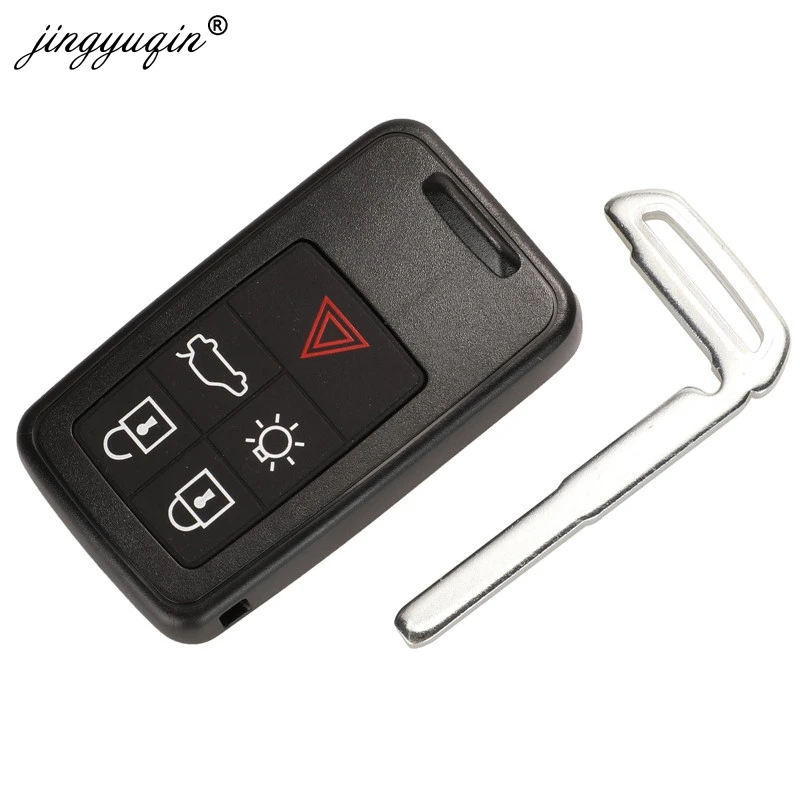 jingyuqin 5 Button Remote Key Smart Car Key Fob 434Mhz ID46 Chip for Volvo XC60 S60 S60L V40 V60 S80 XC70 KYDZ Replacement