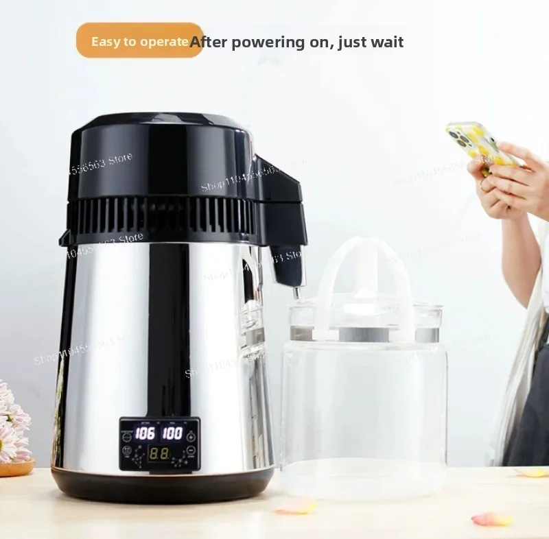 4L Medical Distilled Water Machine with Constant Temperature, 750W 220V Stainless Steel Water Distiller for Clinic Lab