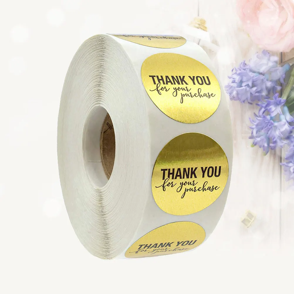 

Thank You Sticker Self-Adhesive Round Stickers Strong Adhesiveness Candy Biscuit Bag Baking Packing Label Wrapping