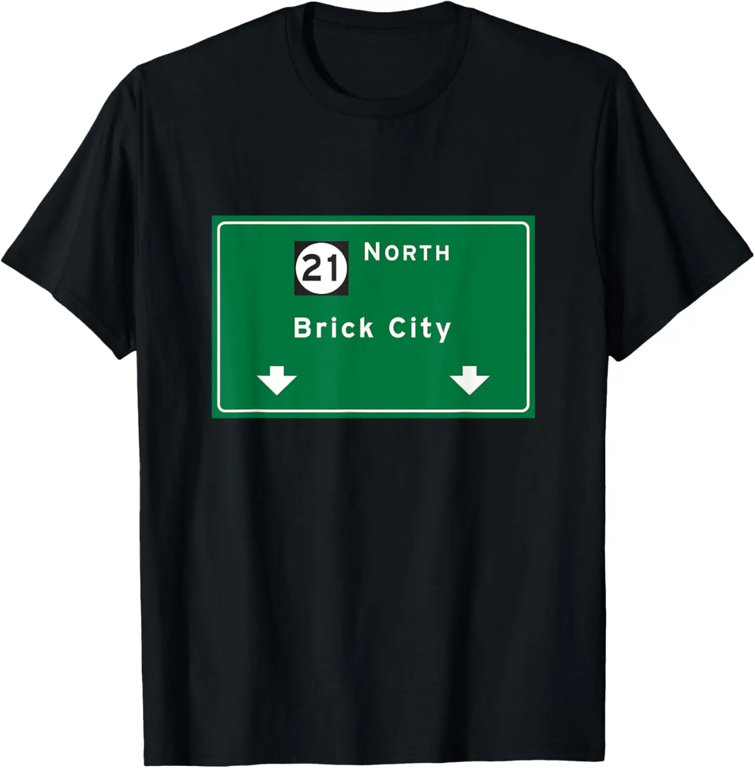 Brick City Newark NJ City New Jersey Exit Sign graphic T-Shirt