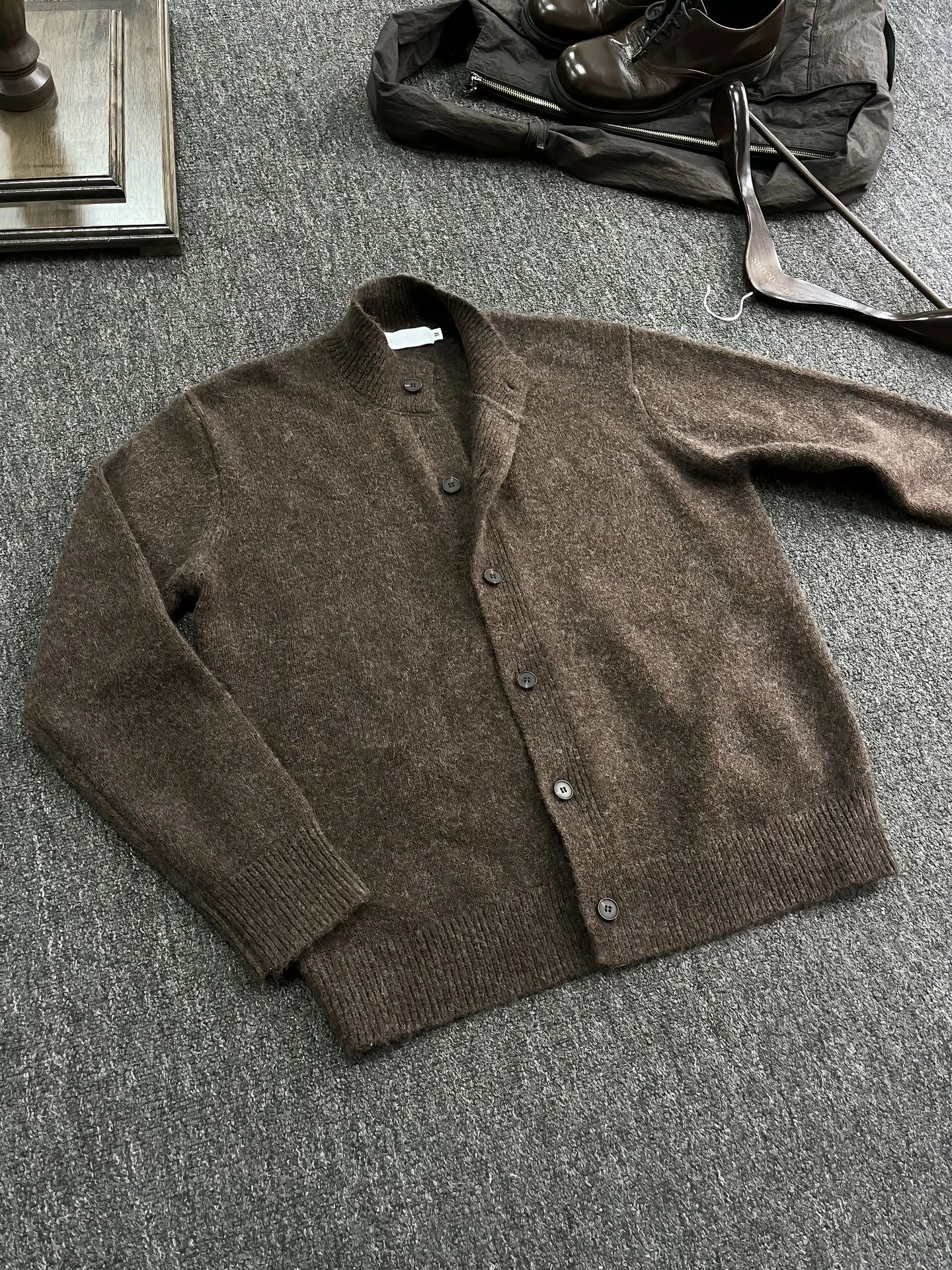 

American Sle Knitted Brown Cardigan Men's Faion Brand Button Sweater Outerwear Autumn Winter New Arrival Casual Sle