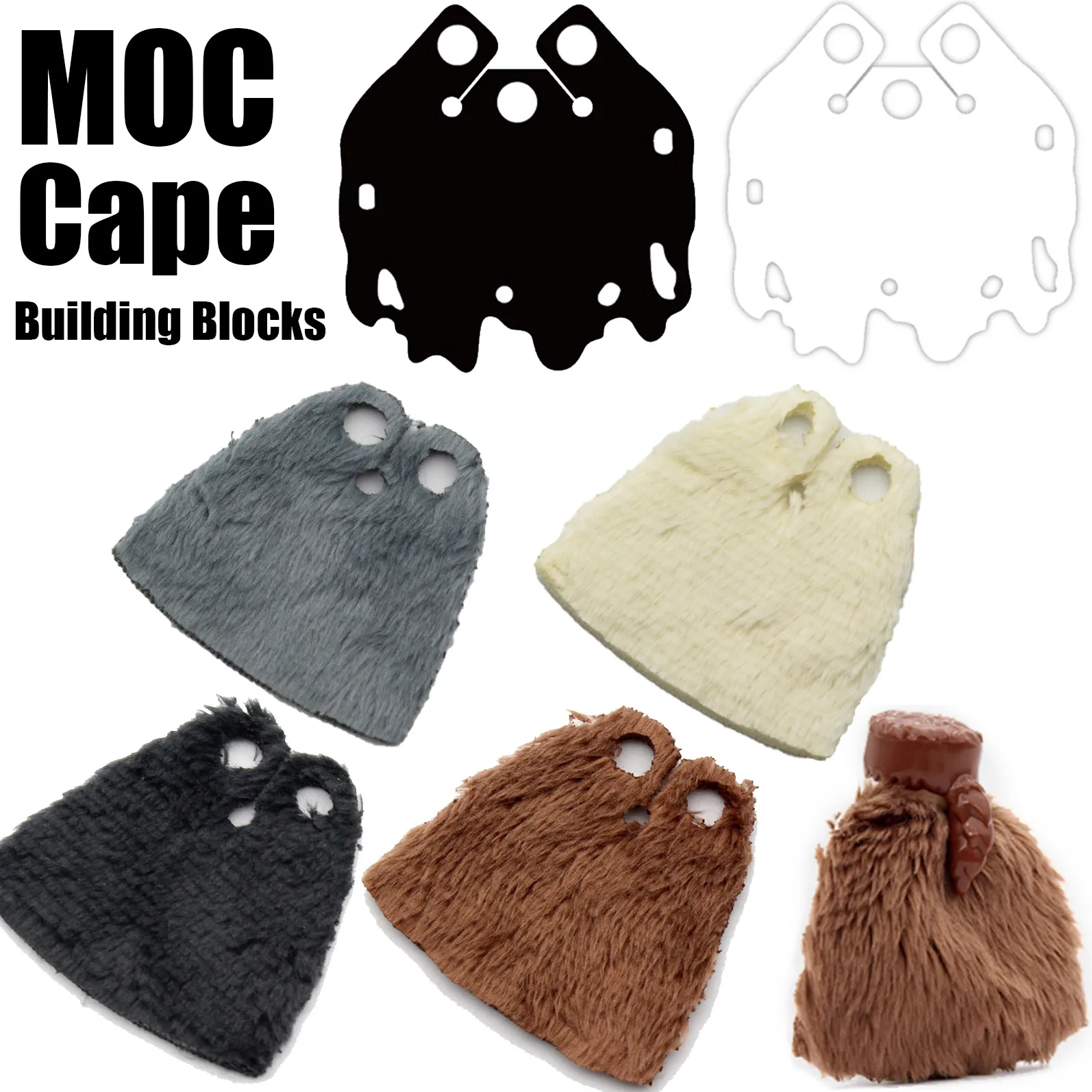 MOC Offizier Cape Bausteine Kit Mittelalterlichen Löwen Ritter Figuren Zubehör Schal Nachahmung Pelz Mantel Ziegel Spielzeug Jungen Geschenk – Detail 2