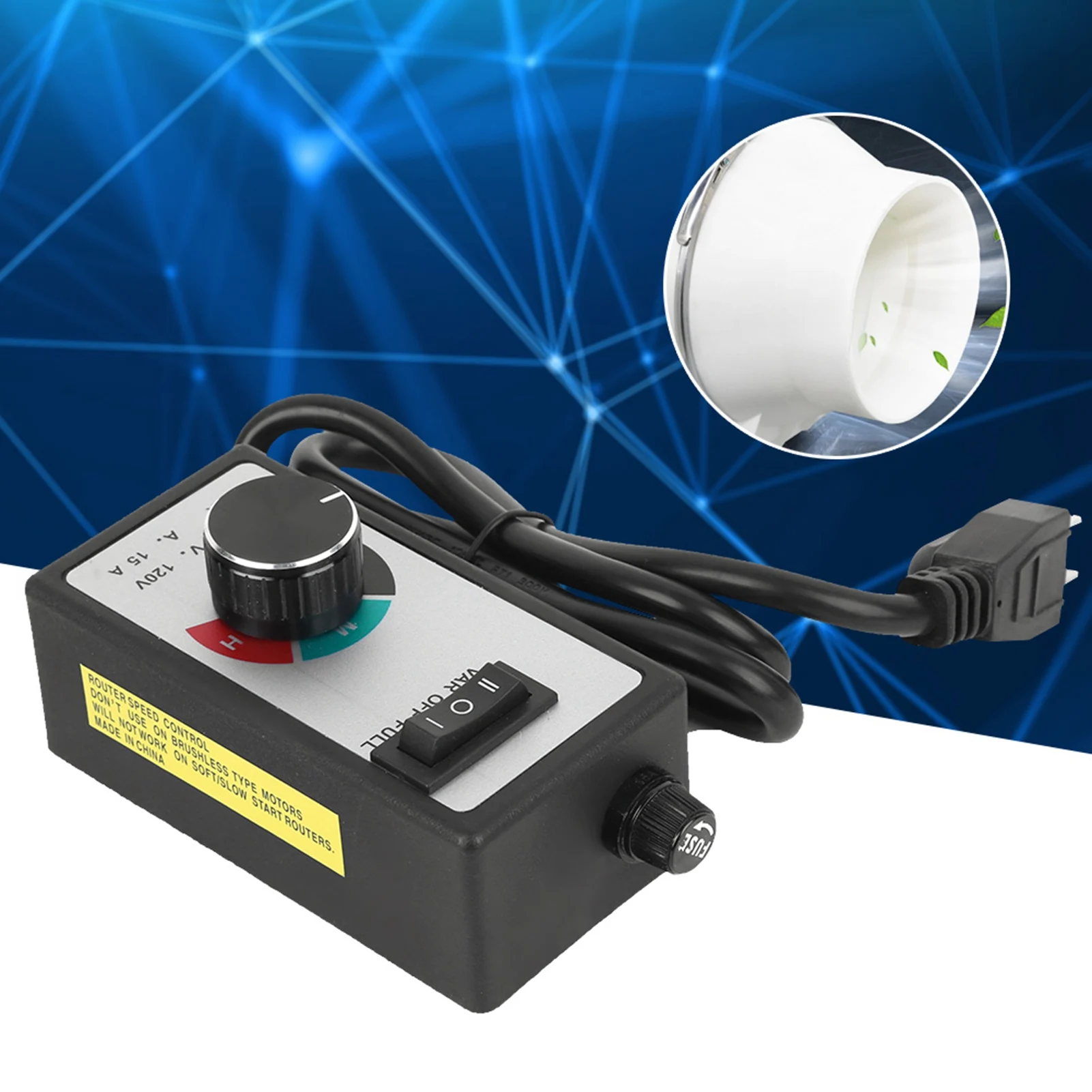 

Регулятор скорости вентилятора для роутера, контроллер скорости вентилятора 1800 Вт для гидропонных систем и вытяжных вентиляторов