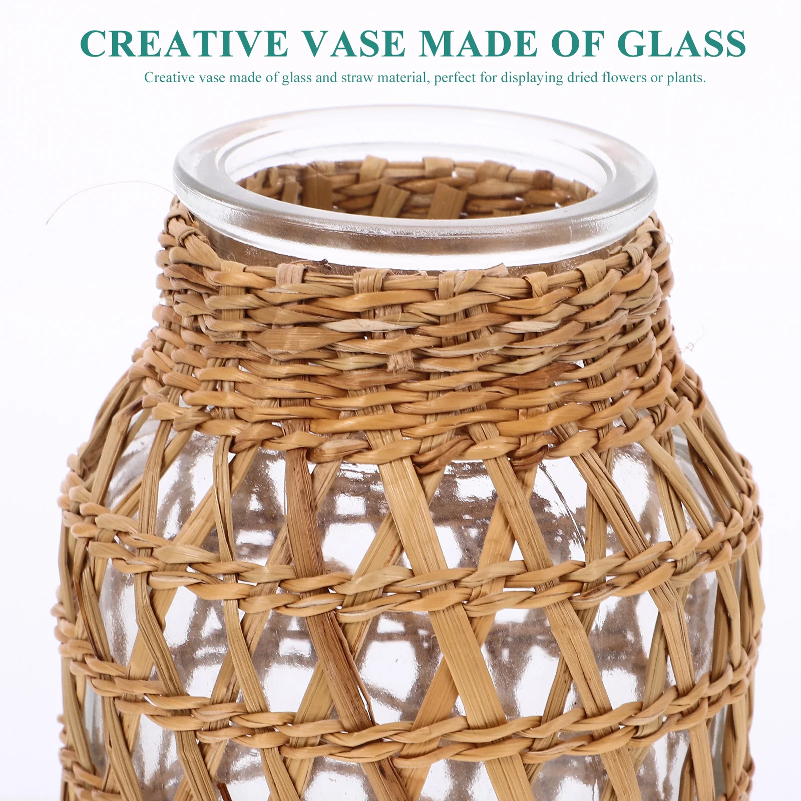 

Dried Flower Container Retro Decor Creative Vase Arrangement Rustic Style Woven
