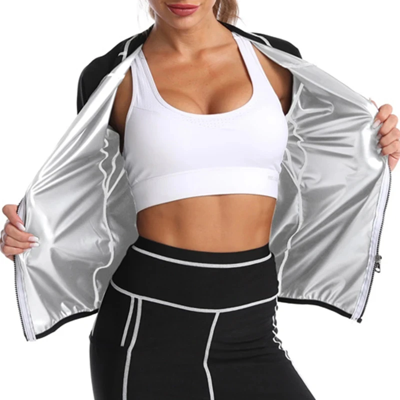 Sauna Suit Women Gym Clothing Coat Pants for Sweating Weight Loss Sports Active Wear Slimming Tracksuit Fat Burning leggings